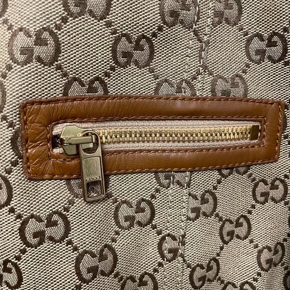 NWT Gucci GG Canvas Jacket Leather Trim Neutral Brown Tan Womens 40 / US 4 - Picture 6 of 16